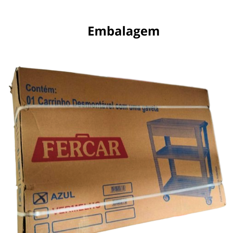 Carrinho de Ferramentas Desmontável com 1 gaveta Azul- CD 02 FERCAR